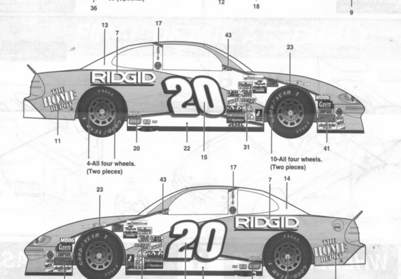 Pontiac Grand Prix Nascar (1998) (Понтиак Гранд Прикс Наскар (1998)) - чертежи (рисунки) автомобиля
